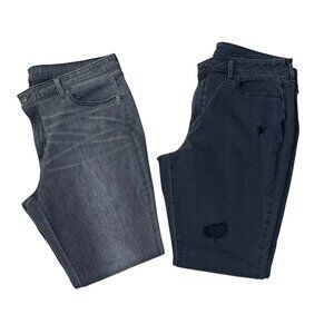 2 Pair Sonoma Black Jeans Skinny Distressed Washed Out Size 18